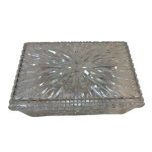 Vintage Clear Pressed Non Glass Rectangular Trinket‎ Box with Lid